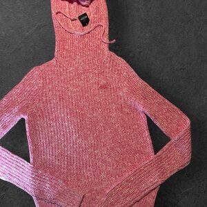 Hollister Cozy Pink Knit Sweater with Hoodie 💖